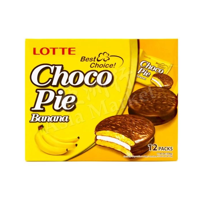 LOTTE 乐天(韩国) - 巧克力派 (香蕉味) (28g x 12Packs) 336g