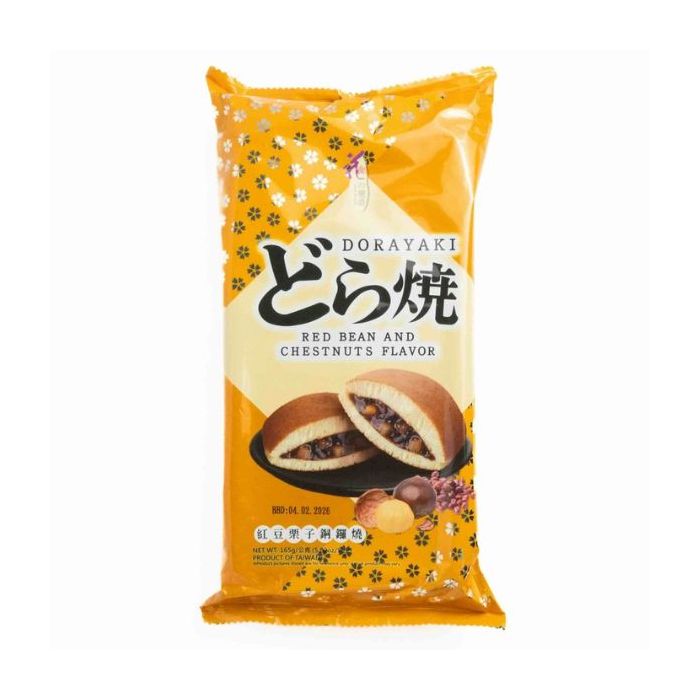 Love & Love Japanese Style Dorayaki Cake - Red Bean & Chestnut Flavour Filling 165g 日本銅鑼燒 紅豆栗子味