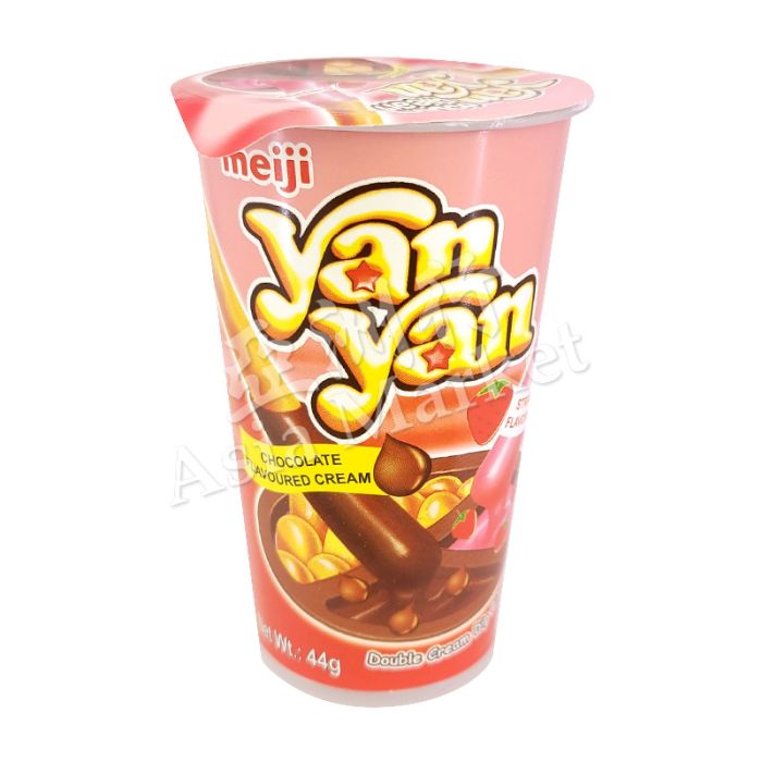 MEIJI YanYan Biscuit Creamy Dip Snack Double (Chocolate and Strawberry Flavour) 44g 