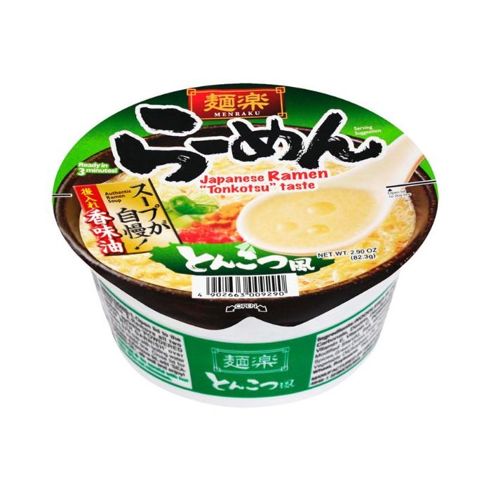 MENRAKU Cup Ramen Tonkatsu Style 105g 麵樂 日本豬骨湯味拉麵 杯麵 (BBD: 09/08/2026)