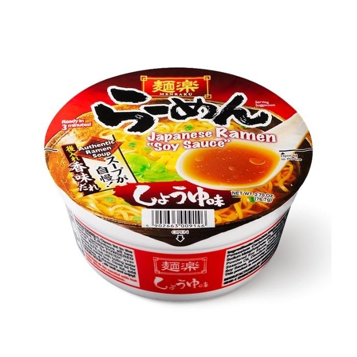 Hikari Menraku Japanese Soy Sauce Ramen 96g 麵樂 醬油味 杯麵 (BBD: 18/07/2026)