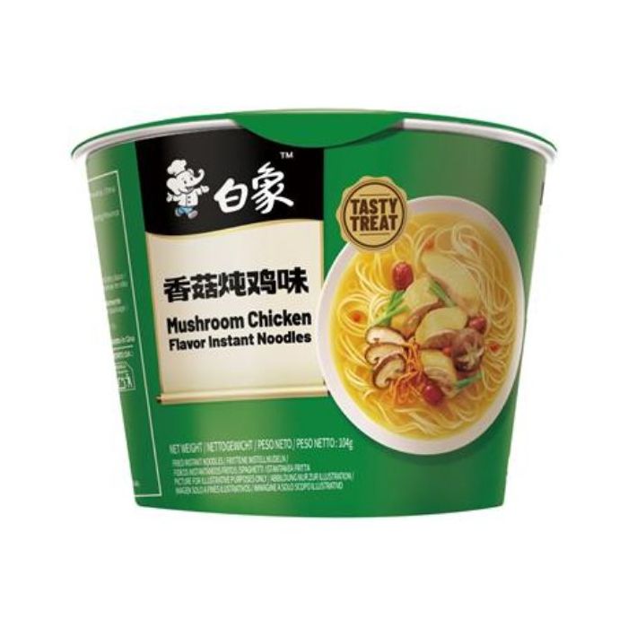 BAIXIANG Tasty treat Mushroom Chicken Flavour (Bowl) 104g 白象味鮮美經典香菇燉雞口味麵（桶裝）
