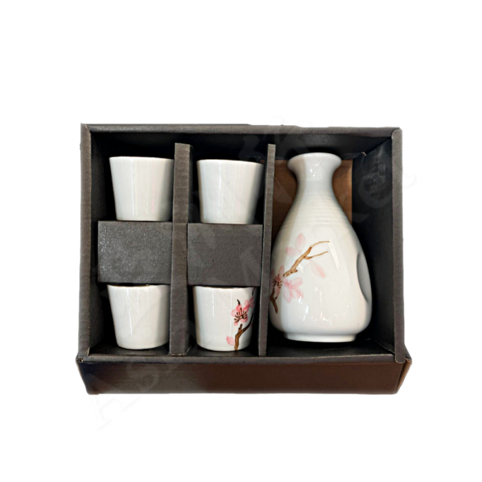 EMRO - Sake Set (Sakura) 4 cups & 1 vessels 