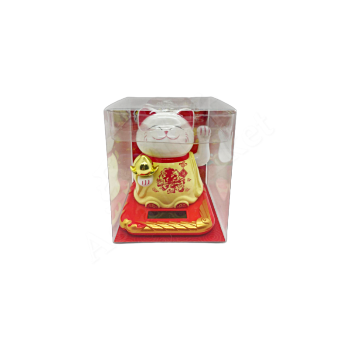 LUCKY CAT (Yellow Outfit) 10.5CM 太陽能招財貓 (黃)