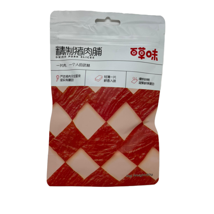 Baicao  Dried Pork Slices 60g 百草味原味豬肉乾