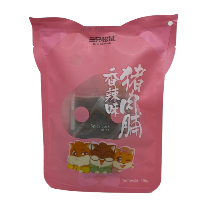 Three Squirrels  Pork  Slice Spicy 100g 三只松鼠辣味豬肉乾