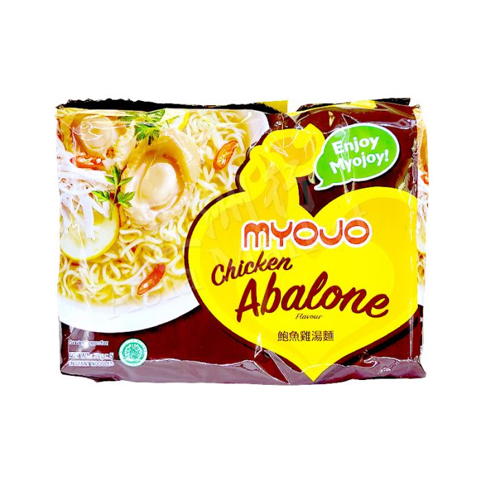 [PACK OF 5] MYOJO  Chicken Abalone Flavour Noodles (79g X5) 395g 明星鮑魚雞湯味即食麵(12x5x85g)