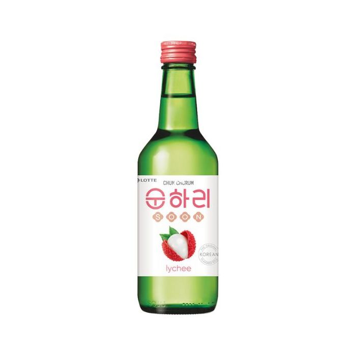 LOTTE Chum Churum Lychee Soju Liquor (Alc 12%) 360ml 樂天 荔枝味燒酒 (Alc 12%)
