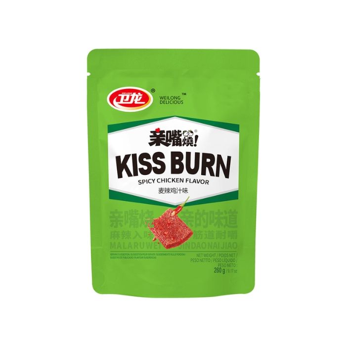 Wei Long Kiss Burn Spicy Chicken Flavour 260g 衛龍親嘴燒辣片(雞)