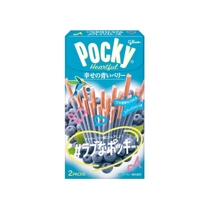 Pocky Heartful Blueberry Flavour Biscuit Stick 54.6g 百奇藍莓味巧克力棒