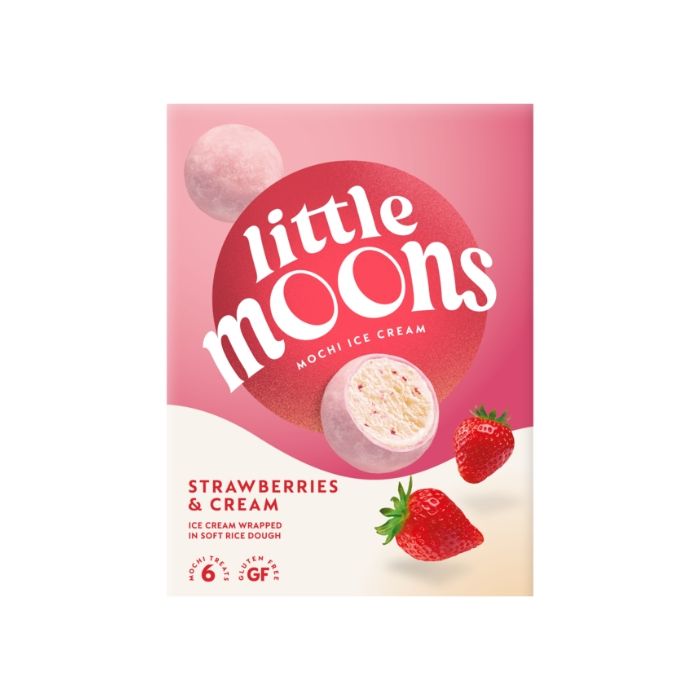 [FROZEN] Little Moons Mochi Ice Cream Strawberries and Cream Flavour 192g