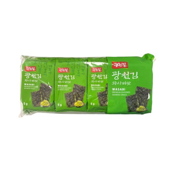 KC Nori Wasabi Premium Seasoned Seaweed Snacks (5gx8) 40g 韩式芥辣海苔