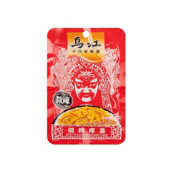 WJ Preserved Mustard Strips Hot 80g 烏江微辣榨菜絲