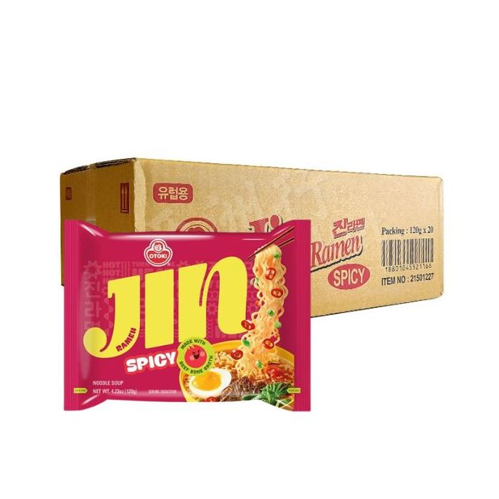 [CASE] OTTOGI  Jin Ramen Noodles (Spicy) 120g (x20Pkts) 