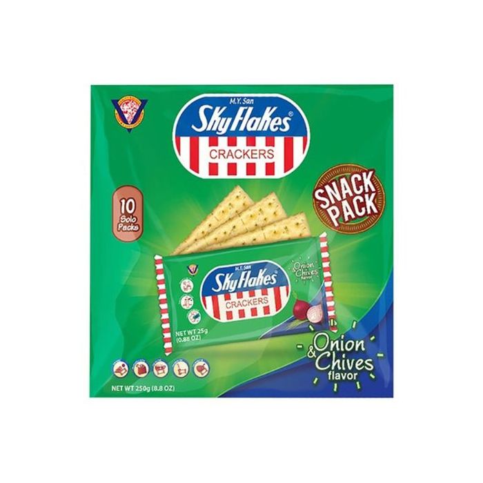 M.Y. San Sky Flakes Onion & Chive Crackers (10x25g)  250g 空中霸王蔥味餅
