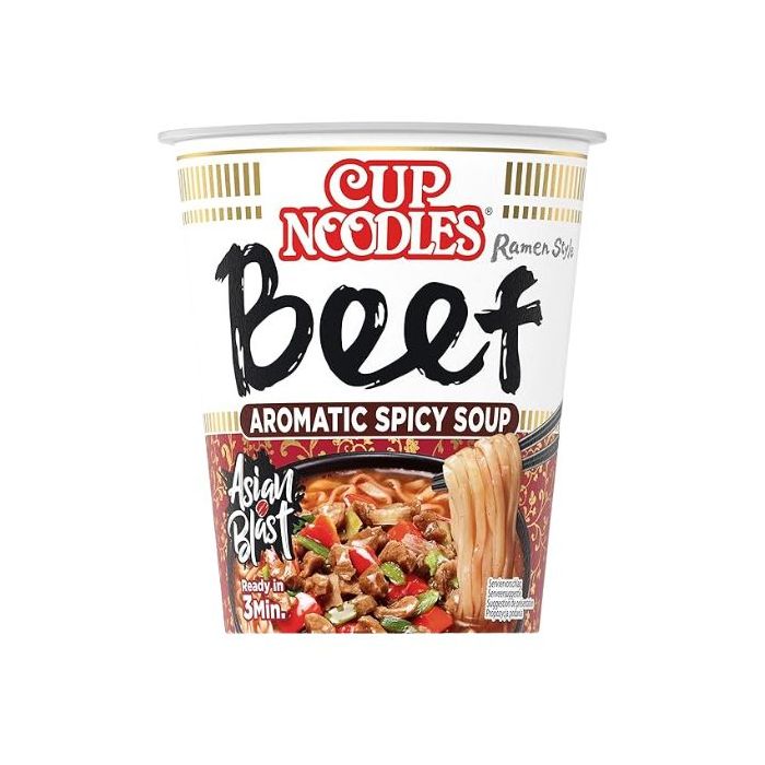 Nissin  Beef Aromatic Spicy Soup Cup Noodle 350ml 