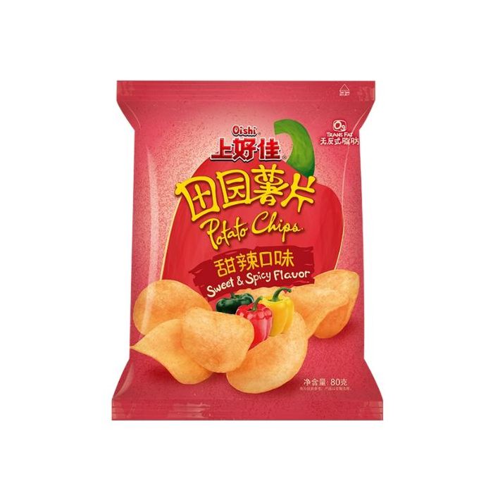 Oishi Potato Chips Sweet Spicy Flavour 50g 上好佳甜椒味薯片