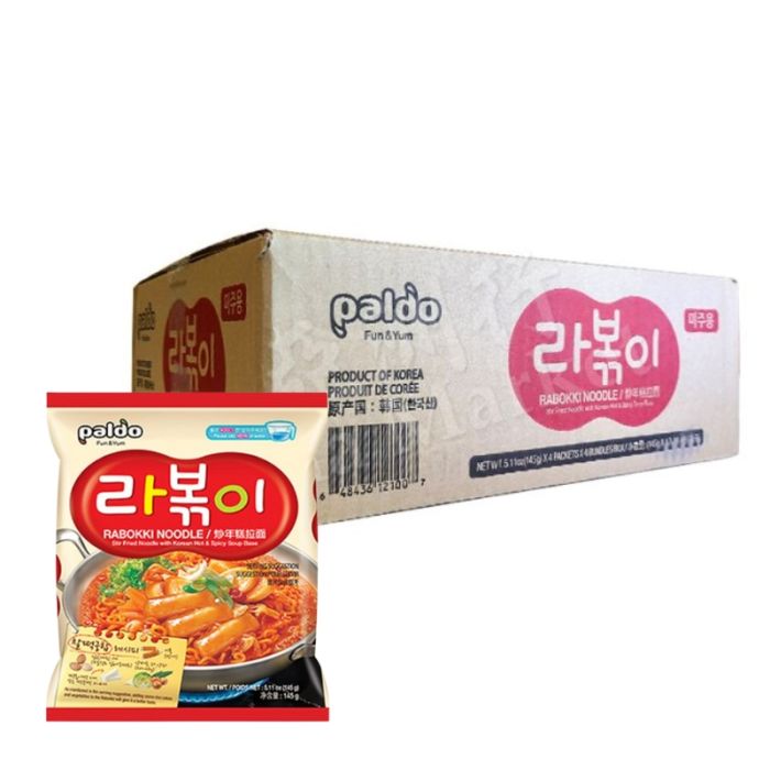 [CASE] PALDO Rabokki Noodle (Stir Fried Noodle With Korean Hot and Spicy Soup Base) 145g x 16 