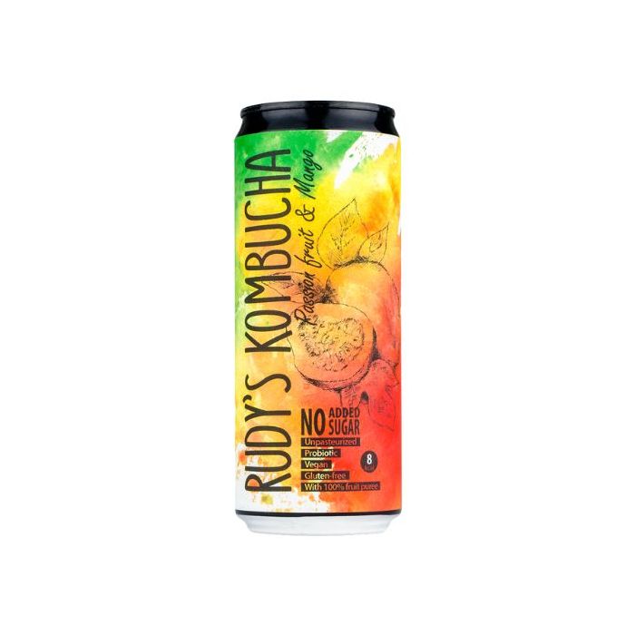 Rudy's Passion Fruit & Mango Kombucha 330ml 康普茶 (百香果, 芒果味)