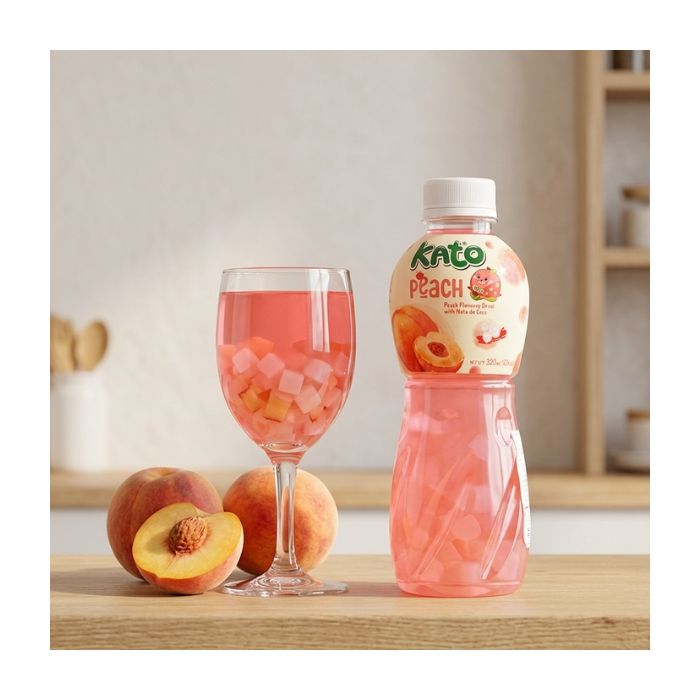 KATO Peach Flavoured Drink with Nata De Coco 320ml