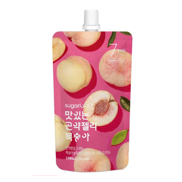 SUGAR LOLO Konjac Jelly Soft Drink - Peach Flavour 150g 韓國 蒟蒻啫喱 (桃味)
