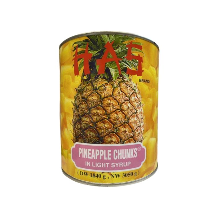 HAS Pineapple Chunks in Light Syrup 108oz 菠蘿角大