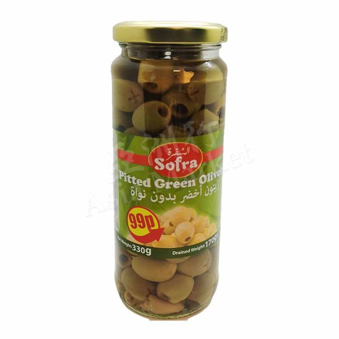 SOFRA  Pitted green olives 330g 