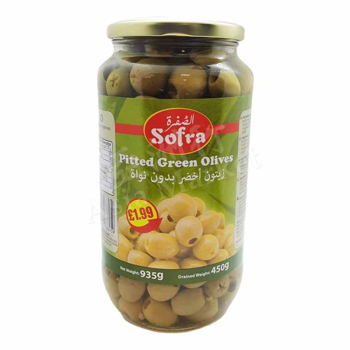 SOFRA pitted green olives 935g 