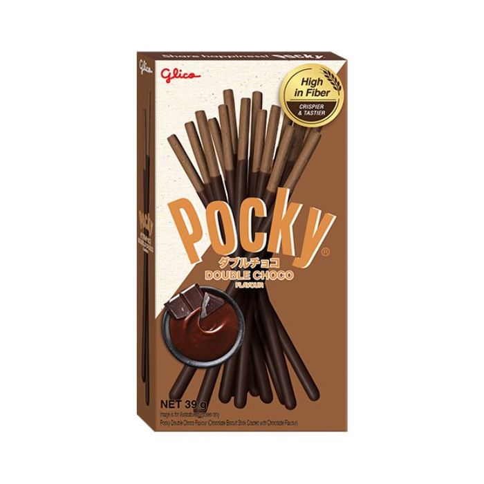 GLICO Pocky Biscuit Sticks Double Chocolate Flavour 47g 