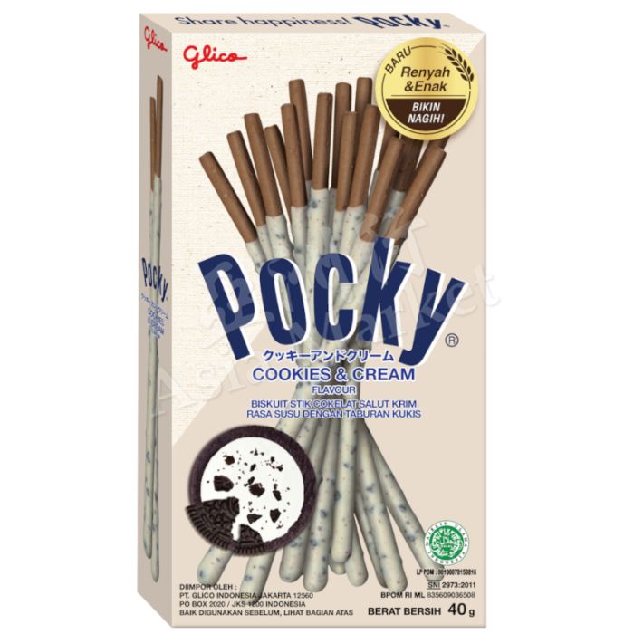 Glico - Pocky Biscuit Sticks Cookie & Cream Flavour 曲奇奶油味 Pocky 饼干条 41g