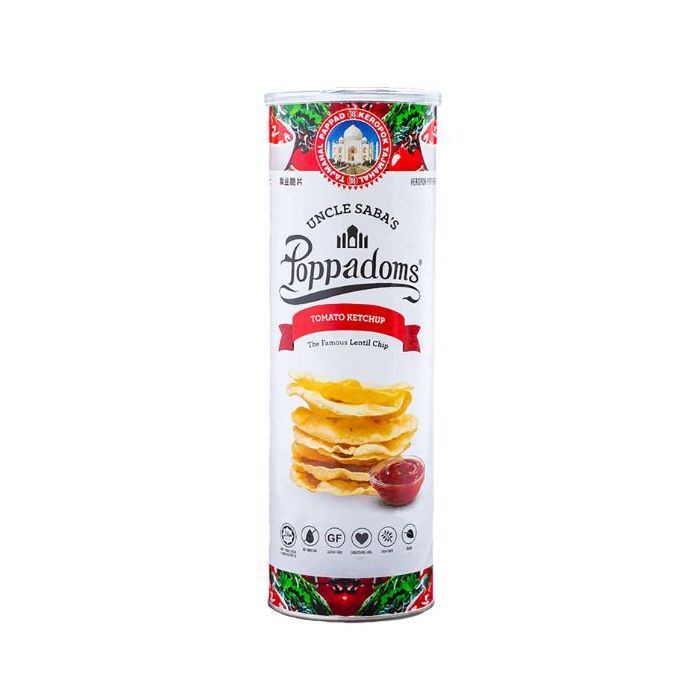 UNCLE SABA'S Poppadoms Tomato Ketchup Flavour 70g  印度炸薄餅 (番茄醬味)