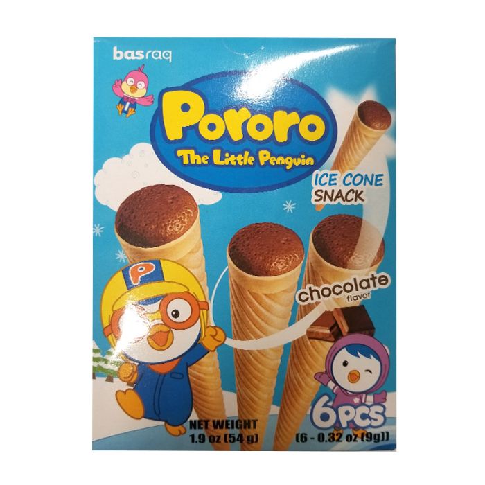 BINGGRAE Pororo Ice Cone Snack - Chocolate 72g 