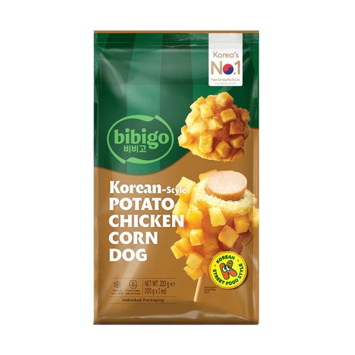 [FROZEN] BIBIGO Korean Style Potato Chicken Corndog 200g 韩式马铃薯鸡肉热狗棒