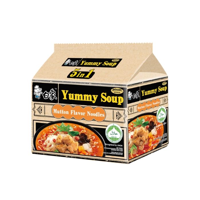 BAIXIANG Yummy Soup Mutton Flavour 111g (Multipack) 白象湯好喝羊肉湯麵(五連包)