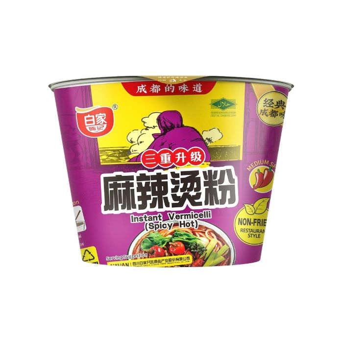 BAIJIA Hot Spicy Flavour Instant Vermicelli Bowl 105g 白家碗装粉丝麻辣烫