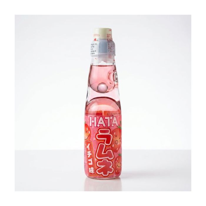 HATAKOSEN (HATA) RAMUNE - Carbonated Soft Drink (Strawberry Flavour) 200ml 日本彈珠汽水(草莓)