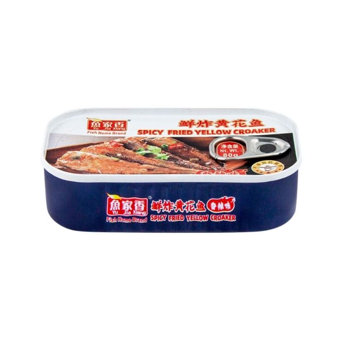 YJX Spicy Fried Croaker 80g 鱼家香 香辣鲜炸黄花鱼罐头