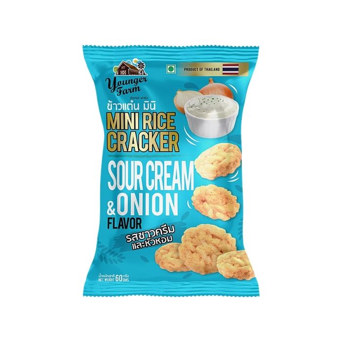 YOUNGERFARM Mini Rice Cracker (Sour Cream and Onion Flv) 60g 泰青農場迷你米餅 (酸忌廉洋蔥味)