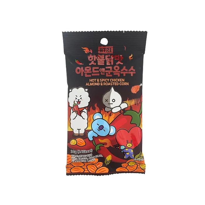 LINE BT21 Spicy Chicken & Roasted Corn Almond 30g