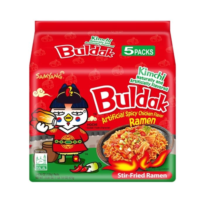 Samyang Kimchi Flavor Buldak Noodle 140g (Pack of 5) 