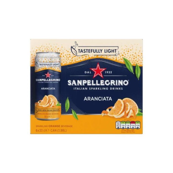 [PACK OF 6] SAN PELLEGRINO Aranciata Orange Infusion Drink 330ml (x6 cans) 