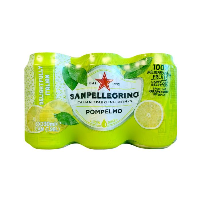 [PACK OF 6] SAN PELLEGRINO 意大利 圣培露 - 西柚味碳酸饮料 330ml (x6cans)