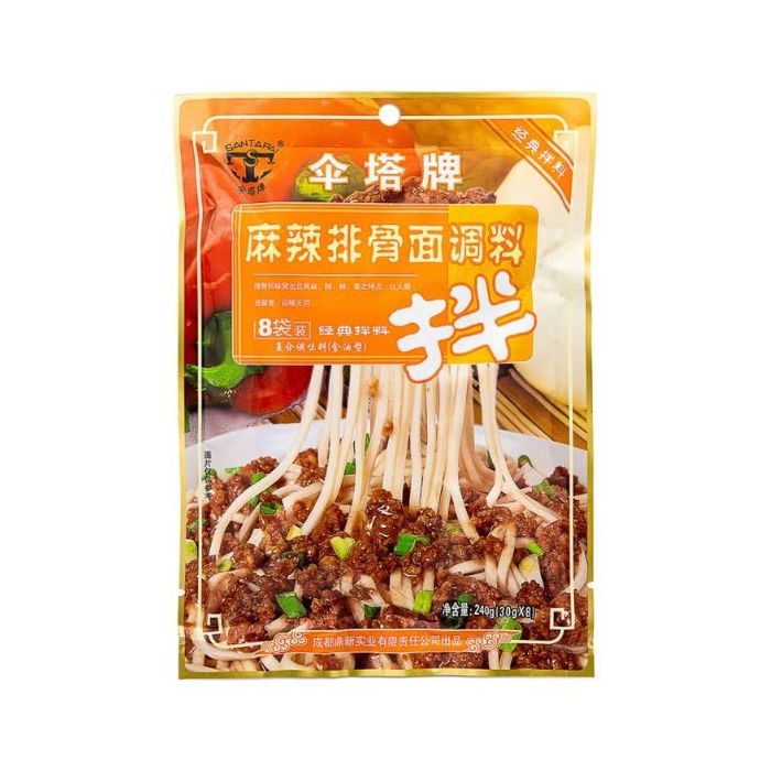 Santapai Noodle Sauce Hot & Spicy Spare Ribs Flavour 240g 傘塔調料-麻辣排骨麵