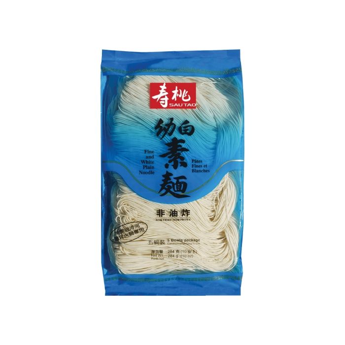 SAUTAO Fine and White Plain Noodle 284g  壽桃幼白素面