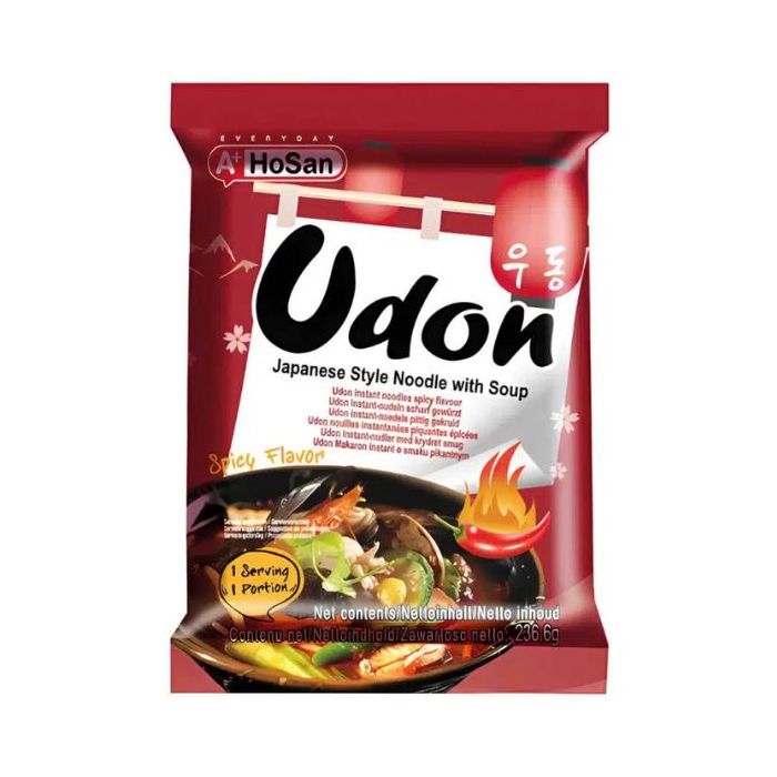 HOSAN Udon with Soup Base in Pack (Spicy Flavour) 232.6g 韓式香辣味烏冬 