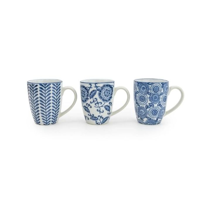 Candlelight Sumatra Blue & White Assorted Mug Pack of 3 