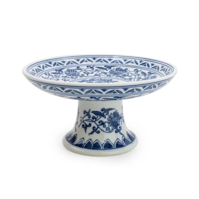 Candlelight Sumatra Blue & White Cake Stand 8"
