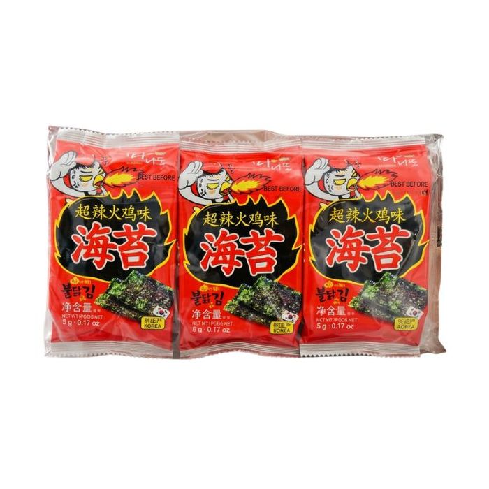 SURASANG Seasoned Hot Chicken Buldak Seaweed Snack Spicy Flavour 15g 超辣火鸡味海苔