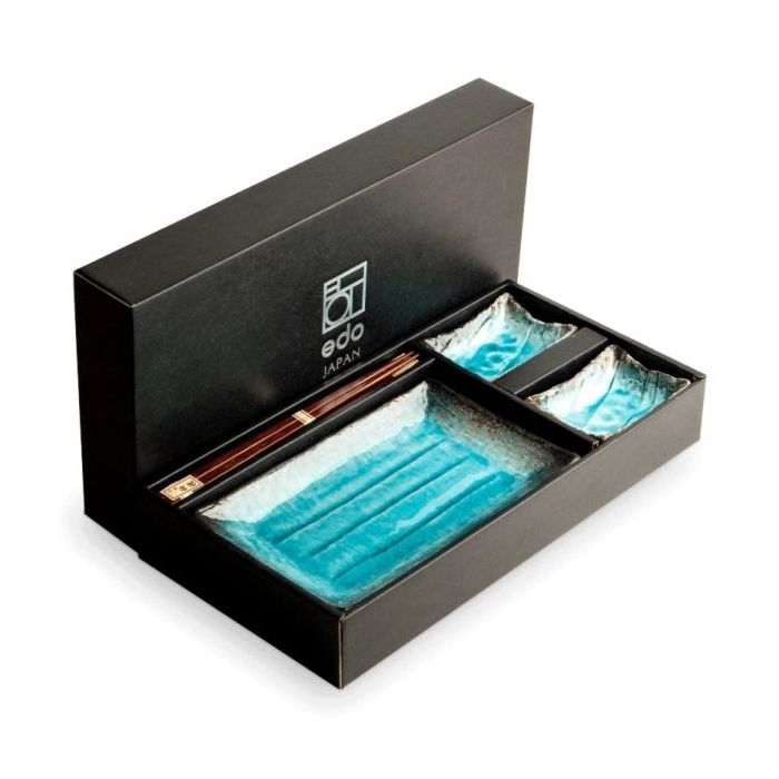 EDO JAPAN Sushi Set Bright Blue 6-Piece 22x12,5 cm | H2 cm - Art No. 6044176 