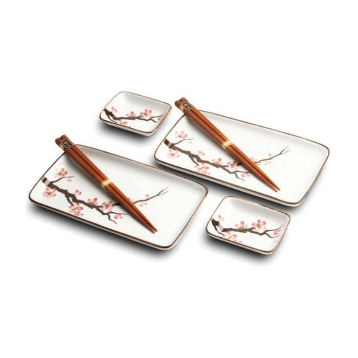 EMRO Sakura Sushi set 22,2 x 12,4 cm | H2,5 cm - Set of 6 
